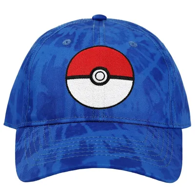 Pokemon Pokeball Embroidered Blue Tie Dye Adjustable Hat