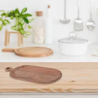 Acacia Wood Oval Serving Tray With Single Handle