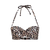 Leopard Print Bandeau Bikini Top