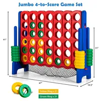 4-to-score Giant Game Set 4-in-a-row Connect Game W/net Storage For Kids & Adult
