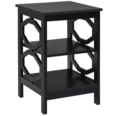 3-tier Nightstand Sofa Side End Accent Table Storage Display Shelf