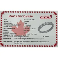 14k White Gold 1.38 Cttw Emerald Cut Canadian Diamond Anniversary Wedding Ring