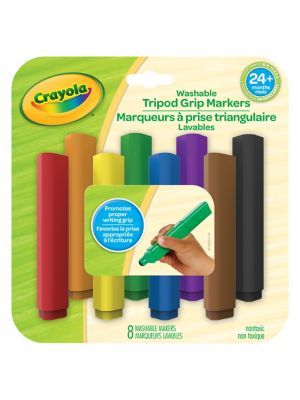 8-Piece Washable Tripod Grip Marker Set