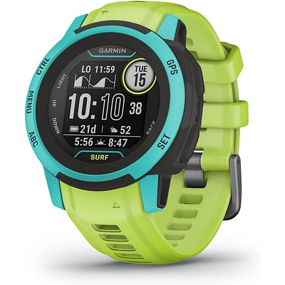 Instinct 2s, Surf-edition, Smaller-sized Rugged Outdoor Watch With Gps, Surfing Features, Built For All Elements, Multi-gnss Support, Tracback Routing And More