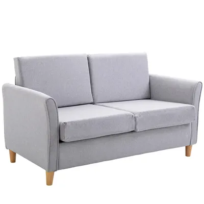 56" Loveseat Sofa 2-seater Couch With Armrests Wood Legs