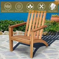 Patio Acacia Wood Adirondack Chair Lounge Armchair Durable Outdoor Garden Yard