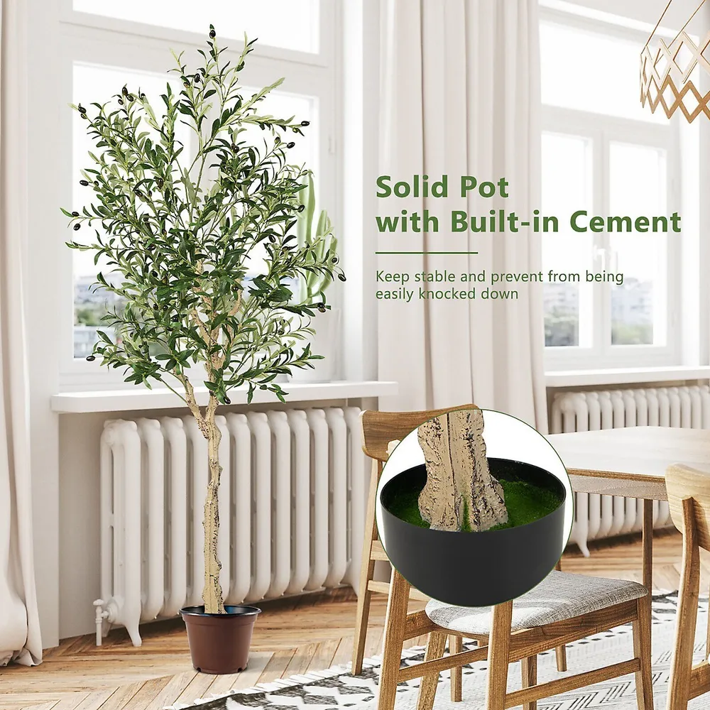2-pack Artificial Olive Tree 6 Ft Tall Faux Olive Plants For Indoor And Outdoor