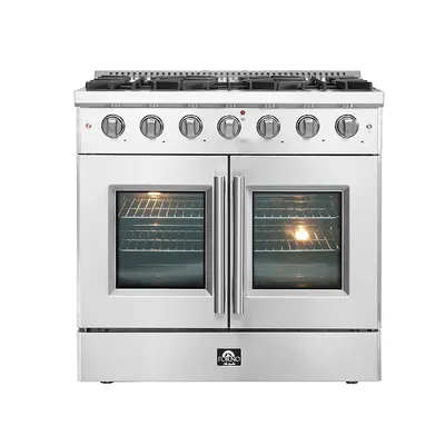 Galiano 36-inch French Door Gas Range All Stainless Steel with 6 Sealed Burners 83,00 BTU, 5.36 cu. ft. oven - FFSGS6444-36
