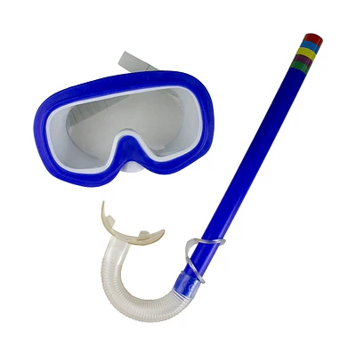 Age 3-8 - Blue Mask And Snorkel Swimming Set For Children
