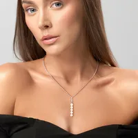 Freshwater Cultured Pearl And 1/5 Ct Tgw White Topaz Drop Pendant With Chain In Sterling Silver