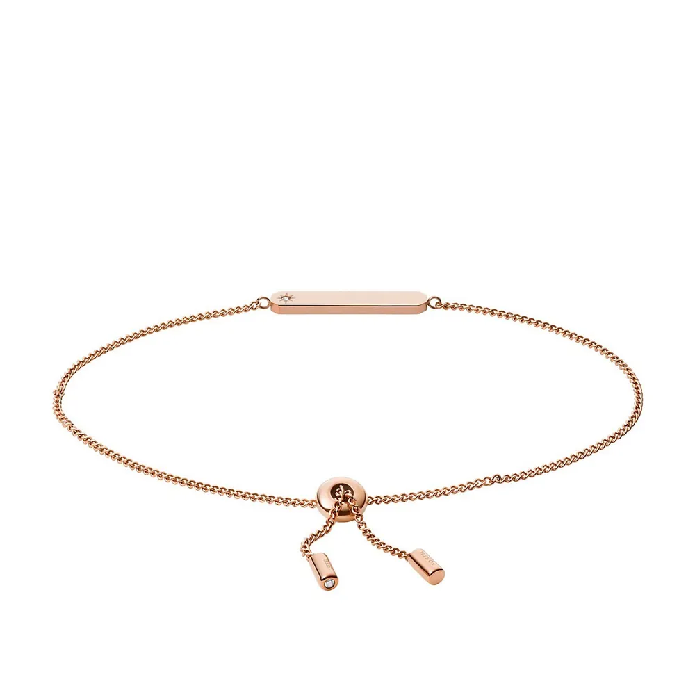 Women's Drew Rose Gold-tone Stainless Steel Bar Chain Bracelet