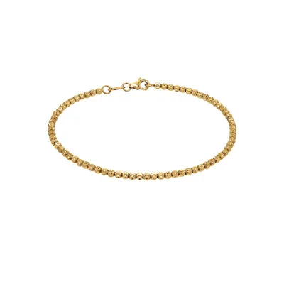 10k Gold Diamond Cut Bead Bracelet