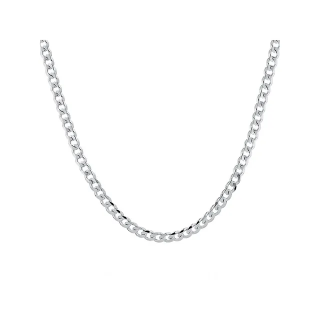 7.8mm Curb Chain Necklace in Sterling Silver - 24