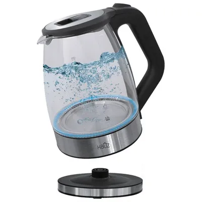 1.7l Stainless Steel Cordless Glass Kettle With Led Base