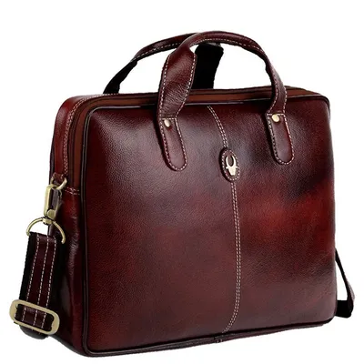 Wildhorn's Genuine Leather 13 Inch Sleek Laptop Bag Briefcase