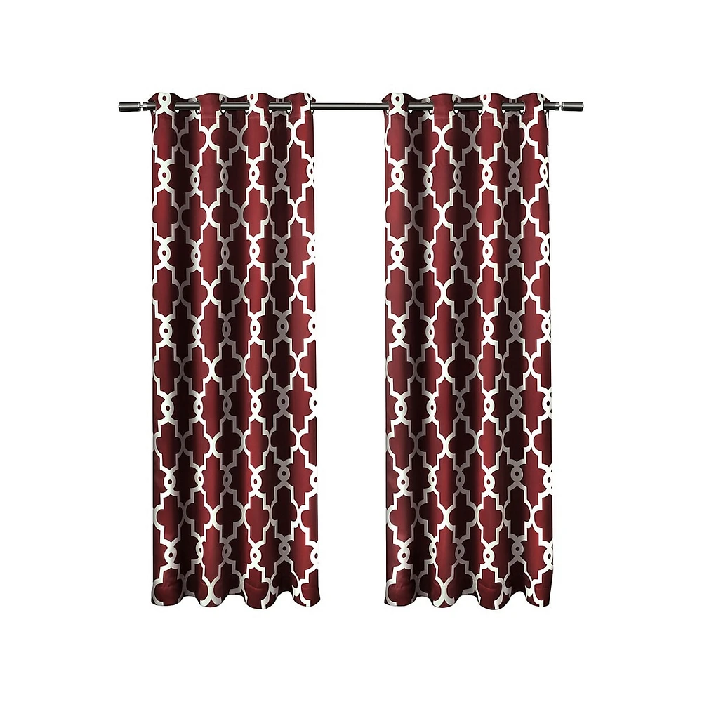 Ironwork Printed Blackout Curtain Panel