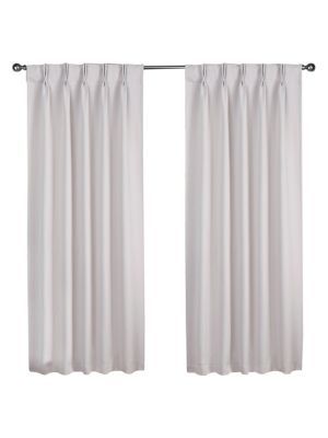Sateen 2-Piece Pinch-Pleat Curtain Panel Set