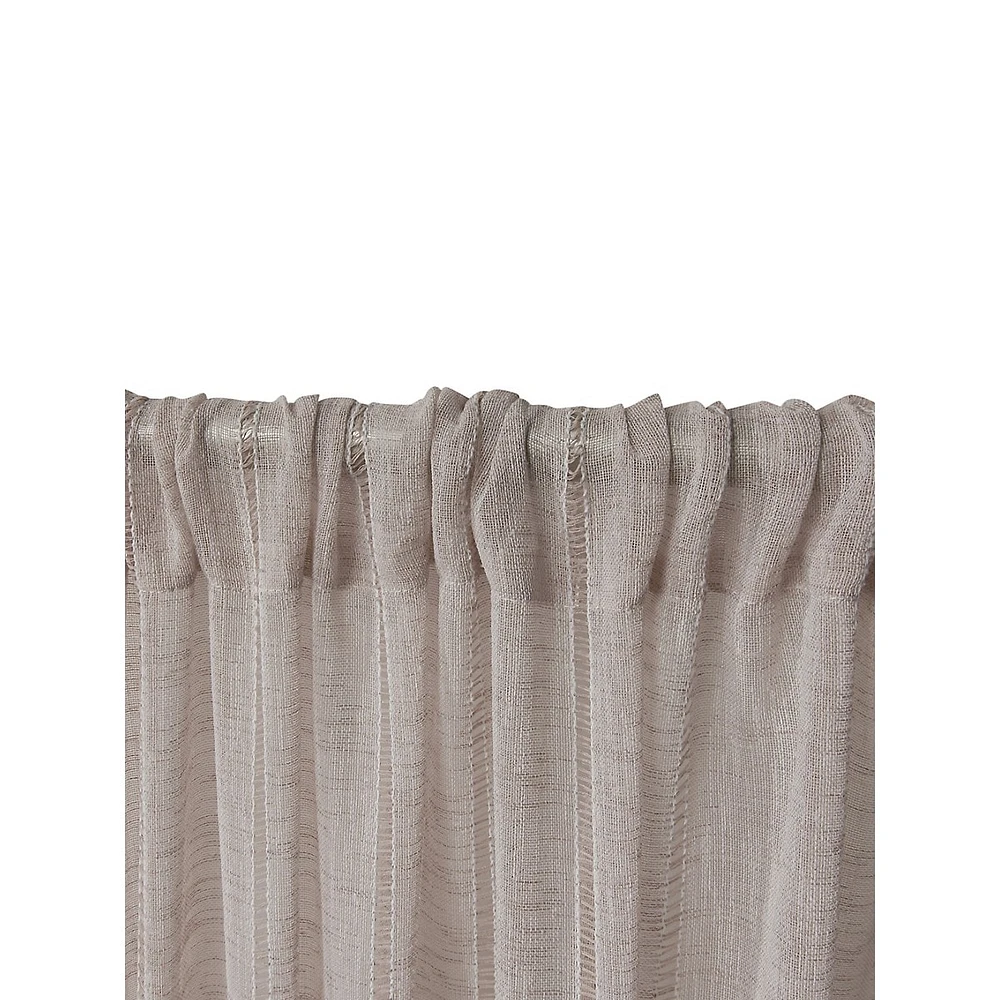 Hemstitch Sheer Embellished Rod Pocket Top Curtain Panels