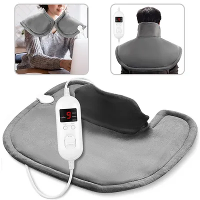 Heating Pad For Neck And Shoulders, Electric Heat Pad Multi Purpose Warmer 19" X 23" Electric Heat Pad - Grey