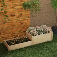 Diy Wooden Raised Garden Bed W/ Open Bottom For Vegetables