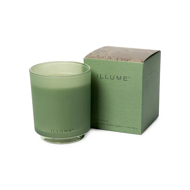 Illume Large Boxed Crackle Glass Candle Winter White