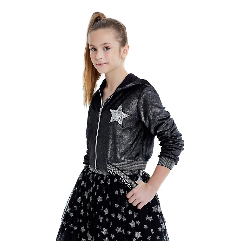Two Piece Bomber And Skirt Set For Teen Girl