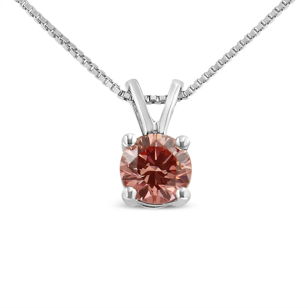 Lab-Grown Pink Diamond Solitaire Necklace