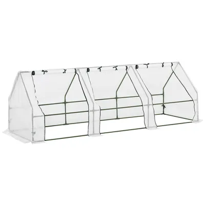 9' X 3' X 3' Portable Tunnel Greenhouse With Zipper Doors