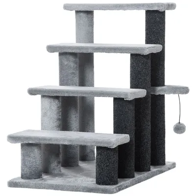 Cat Stair 4 Steps With Scratching Posts Ball, Small Cat Tree