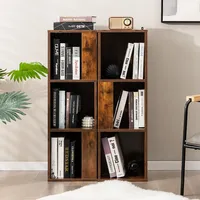 2 Pcs 3-tier Wood Bookshelf Display Storage Rack For Small Spaces