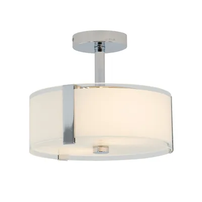 Opal Modern Flush Mount Ceiling Light Fixture, Chrome