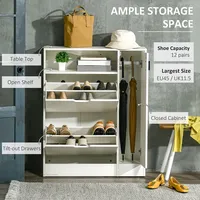 Shoe Storage Cabinet W/ Shelf Drawers For Entryway Hallway