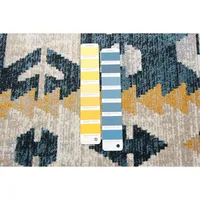 Aqua Mosaic Washable Tribal Soft Indoor Area Rug