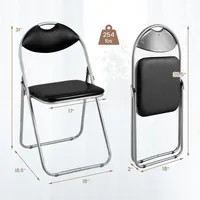 2/4 Pcs U Shape Folding Chairs Furniture Home Outdoor Picnic Portable Black