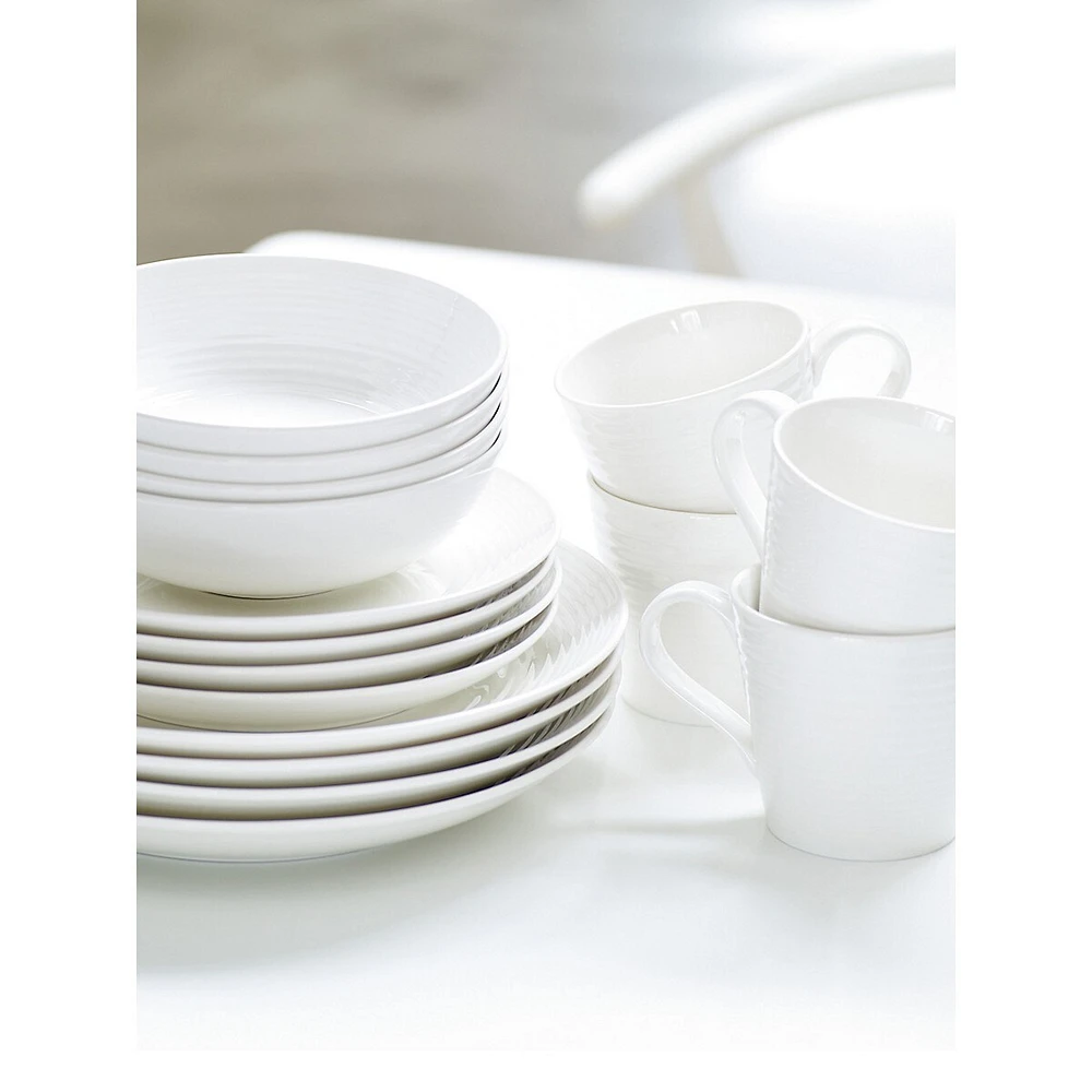 Gordon Ramsay x Royal Doulton Maze 16-Piece White Dinnerware Set