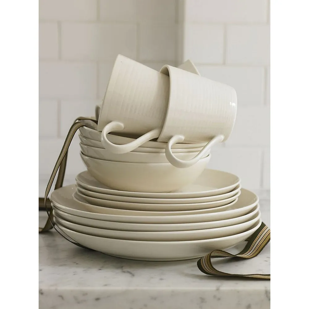Gordon Ramsay x Royal Doulton Maze 16-Piece White Dinnerware Set