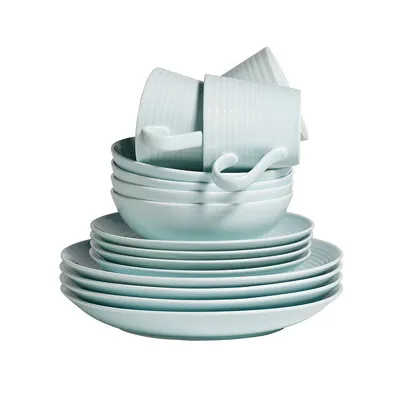 Gordon Ramsay x Royal Doulton Maze 16-Piece Blue Dinnerware Set