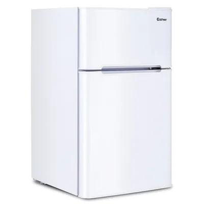 Costway Refrigerator Freezer Cooler Fridge Compact 3.2 Cu Ft.unit