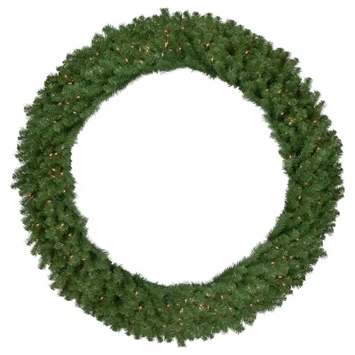 Pre-lit Deluxe Dorchester Pine Artificial Christmas Wreath, 60-inch, Clear Lights