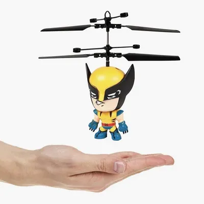 Marvel Licensed X-men Wolverine 3.5 Inch Flying Figure Ir Ufo Big Head Helicopter
