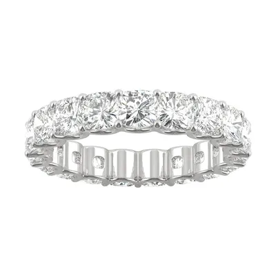 14k White Gold Moissanite By Charles & Colvard 3.5mm Cushion Eternity Band