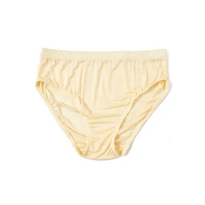 Knitted Silk Mid Rise French Cut Pantie: Blonde Pale Ale