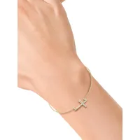 Gold Diamond Cross Bracelet
