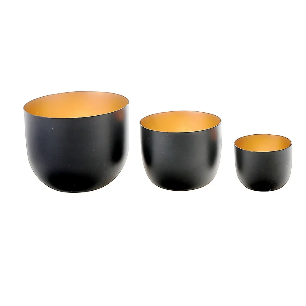  Matte Black Candle Holders Set of 3 - Metal Candle