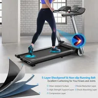 Superfit Folding Electric Treadmill Jogging Machine Bluetooth 10 Preset Programs