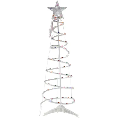 4ft Lighted Spiral Christmas Tree With Star Tree Topper, Multi Lights