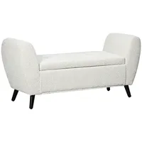 Upholstered Storage Bench With Arms, Modern Ottoman Bench