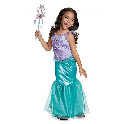 Little Mermaid Ariel Girl Costume And Wand
