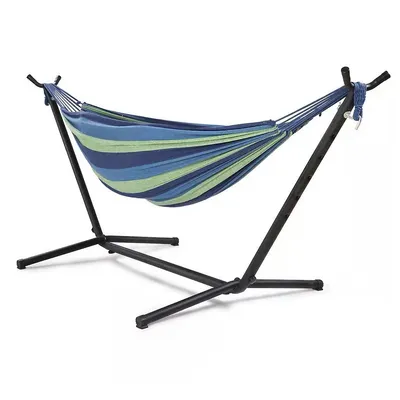 High Quality Hammock With Space Saving Steel Stand Includes Portable Carrying Case - Blue