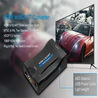Video Audio Scale Converter Adapter Hdmi To Scart 1080p Box Composite For Ps Tv